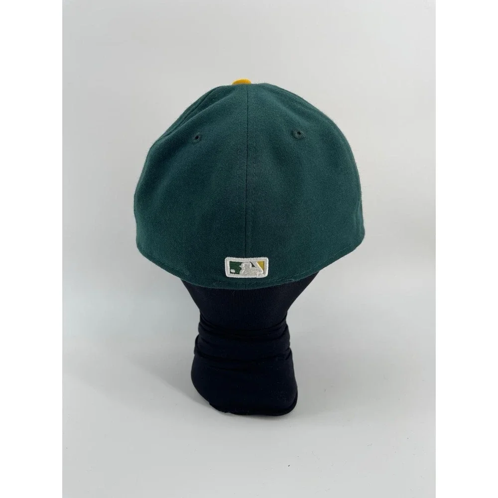New Era 59FIFTY Oakland Athletics Fitted Hat‎ Green Yellow Size 7 1/4 MLB
